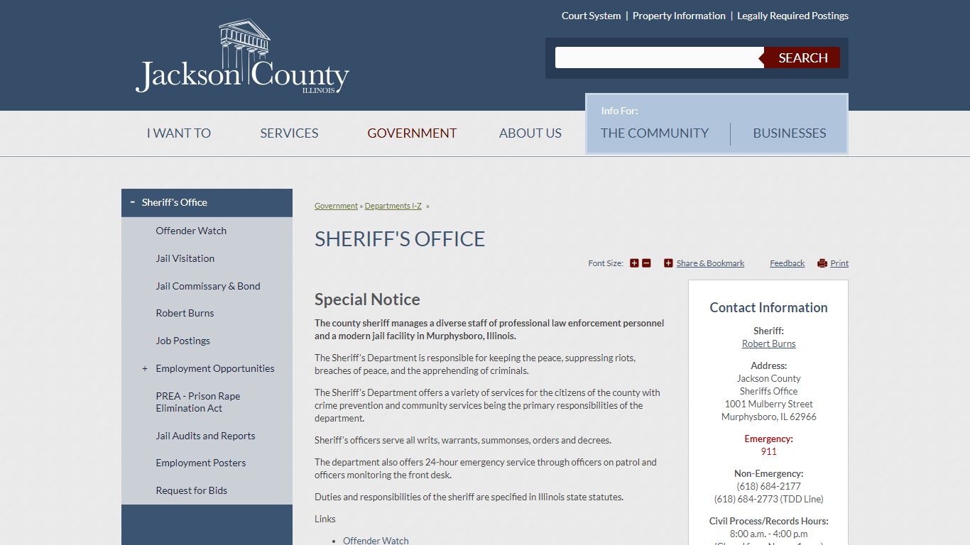 Sheriff's Office | Jackson County, IL